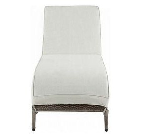 Salena Beige Upholstered Outdoor Lounge Chair with Wheels