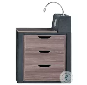 Quebec Grey Upholstered 3 Drawer Nightstand