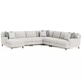 Mila Beige 6 Piece Modular Sectional with Pillows