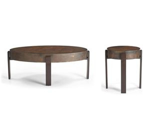 Artifacts Antique Bronze Round Shaw Occassional Table Set