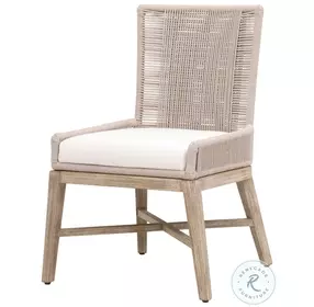 Overlay LiveSmart Peyton Pearl and Oyster Twist Rope Performance Fabric Dining Chair Set Of 2