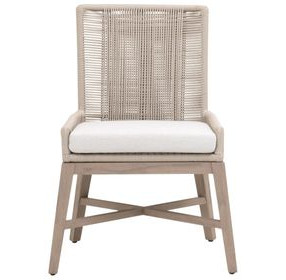 Overlay White Performance Fabric Outdoor Dining Chair Set of 2