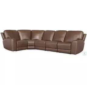 Torres Medium Brown Leather Power Reclining Sectional