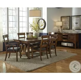 Ozark Mango 92" Extendable Trestle Dining Room Set
