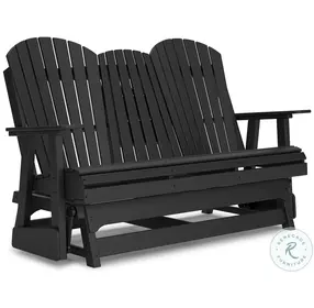 Hyland Wave Black Outdoor Glider Loveseat