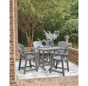 Ross Cove Dark Gray 42" Square Outdoor Counter Height Dining Room Set