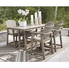 Sandy Dune Medium Brown 72" Rectangular Outdoor Counter Height Dining Room Set