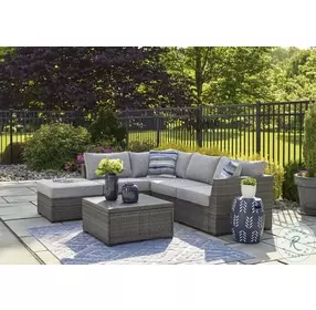 Petal Road Gray 4 Piece Performance Fabric Outdoor Coversation Set