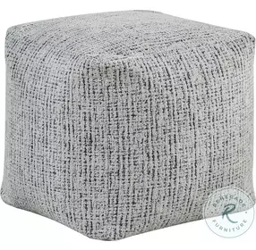 Easley Black And White Pouf