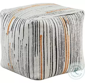 Poplar Orange Black And White Pouf