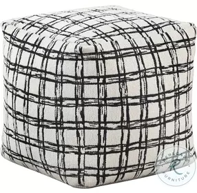 Misty Black And White Pouf