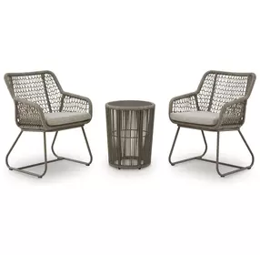 Monarch Heights Beige Performance Fabric 3 Piece Outdoor Conversation Set