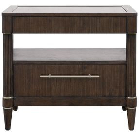 Asher Park Piano Brown 2 Drawers Bachelor's Chest with USB Charging and LED Lighting