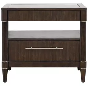 Asher Park Piano Brown 2 Drawers Bachelor's Chest with USB Charging and LED Lighting