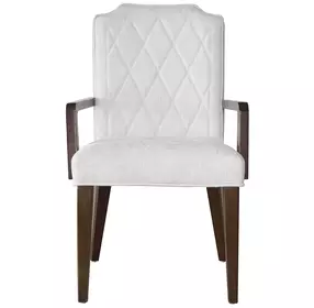 Oakridge Medley White Upholstered Dining Arm Chair