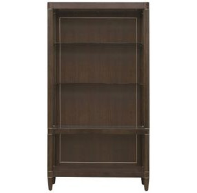 Oakridge Medley Piano Brown Open Shelf Etagere with LED Lighting