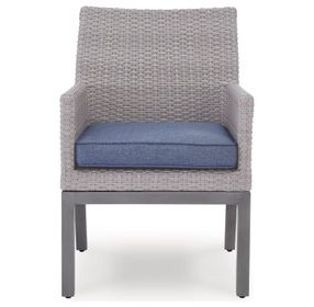 Dillon Beach Blue Performance Fabric Outdoor Arm Chair with Cushion Set of 2