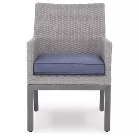 Dillon Beach Blue Performance Fabric Outdoor Arm Chair with Cushion Set of 2