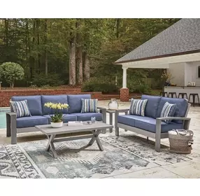 Dillon Beach Gray Rectangular Outdoor Occasional Table Set