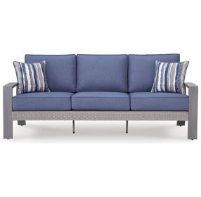 Dillon Beach Blue Performance Fabric 85" Outdoor Sofa with Cushion