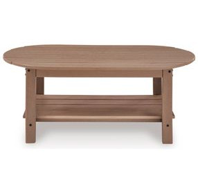 Cliffs Beach Driftwood Oval Outdoor Coffee Table