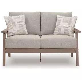 Cliffs Beach Gray Performance Fabric 54" Outdoor Loveseat with Cushion