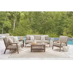 Cliffs Beach Gray Performance Fabric Outdoor Living Room Set