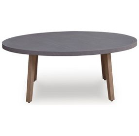 Francis Beach Natural and Gray Oval Outdoor Coffee Table