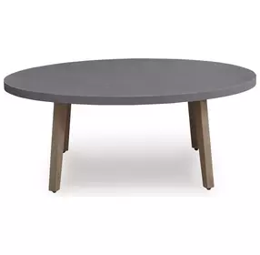 Francis Beach Natural and Gray Oval Outdoor Coffee Table