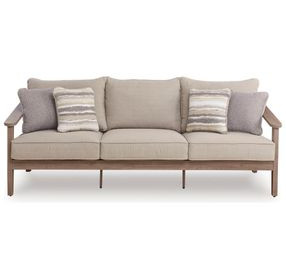 Francis Beach Gray Performance Fabric 89" Outdoor Sofa with Cushion