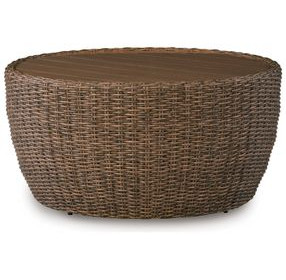 Cardiff Beach Beige Round Outdoor Coffee Table