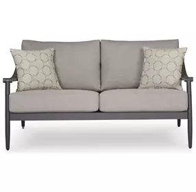 North Island Gray Performance Fabric 60" Outdoor Loveseat with Cushion