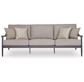 North Island Gray Performance Fabric 88" Outdoor Sofa with Cushion