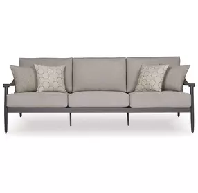 North Island Gray Performance Fabric 88" Outdoor Sofa with Cushion