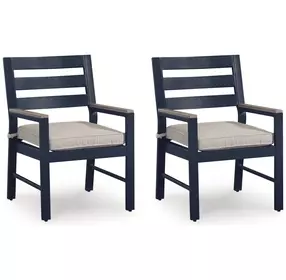 Mabry Shores Driftwood Performance Fabric Outdoor Arm Chair with Cushion Set of 2