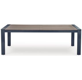 Mabry Shores Navy Blue and Driftwood 88" Rectangular Outdoor Dining Table
