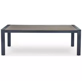 Mabry Shores Navy Blue and Driftwood 88" Rectangular Outdoor Dining Table