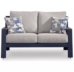 Mabry Shores Driftwood Performance Fabric 58" Outdoor Loveseat with Cushion