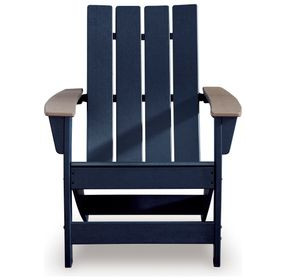 Mabry Shores Navy Blue and Driftwood Outdoor Adirondack Chair