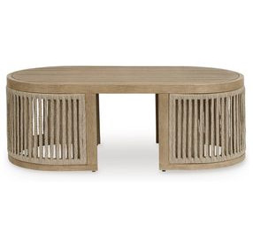 Moondance Beige Outdoor Rectangular Coffee Table