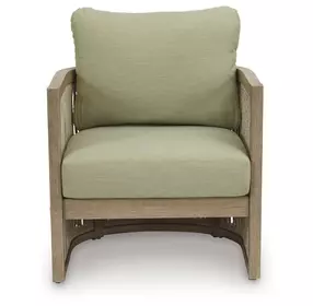 Moondance Green Performance Fabric Upholstered Outdoor Lounge Chair Set of 2