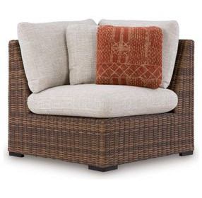 Angel Island Beige Performance Fabric Outdoor Corner with Cushion