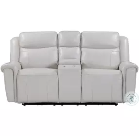 Caspian Whisper Ivory Zero Gravity Power Reclining Console Loveseat with Power Headrest