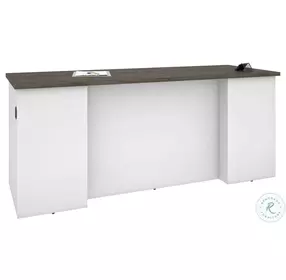 Norma Walnut Grey And White 71" Desk Shell