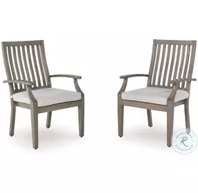 Rainier Ranch Beige Performance Fabric Arm Chair Set of 2