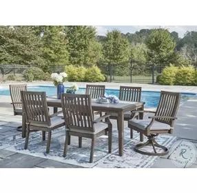Rainier Ranch Brown and Beige Outdoor Dining Room Set