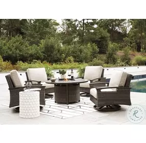 Paradise Trail Medium Brown Outdoor Round Conversation Set
