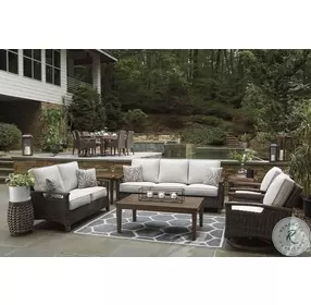 Paradise Trail Medium Brown Performance Fabric Outdoor Conversation Set with Cushion