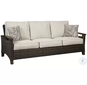 Paradise Trail Medium Brown Performance Fabric Outdoor Sofa with Cushion