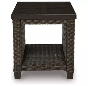 Drakes Beach Dark Brown Square Outdoor End Table